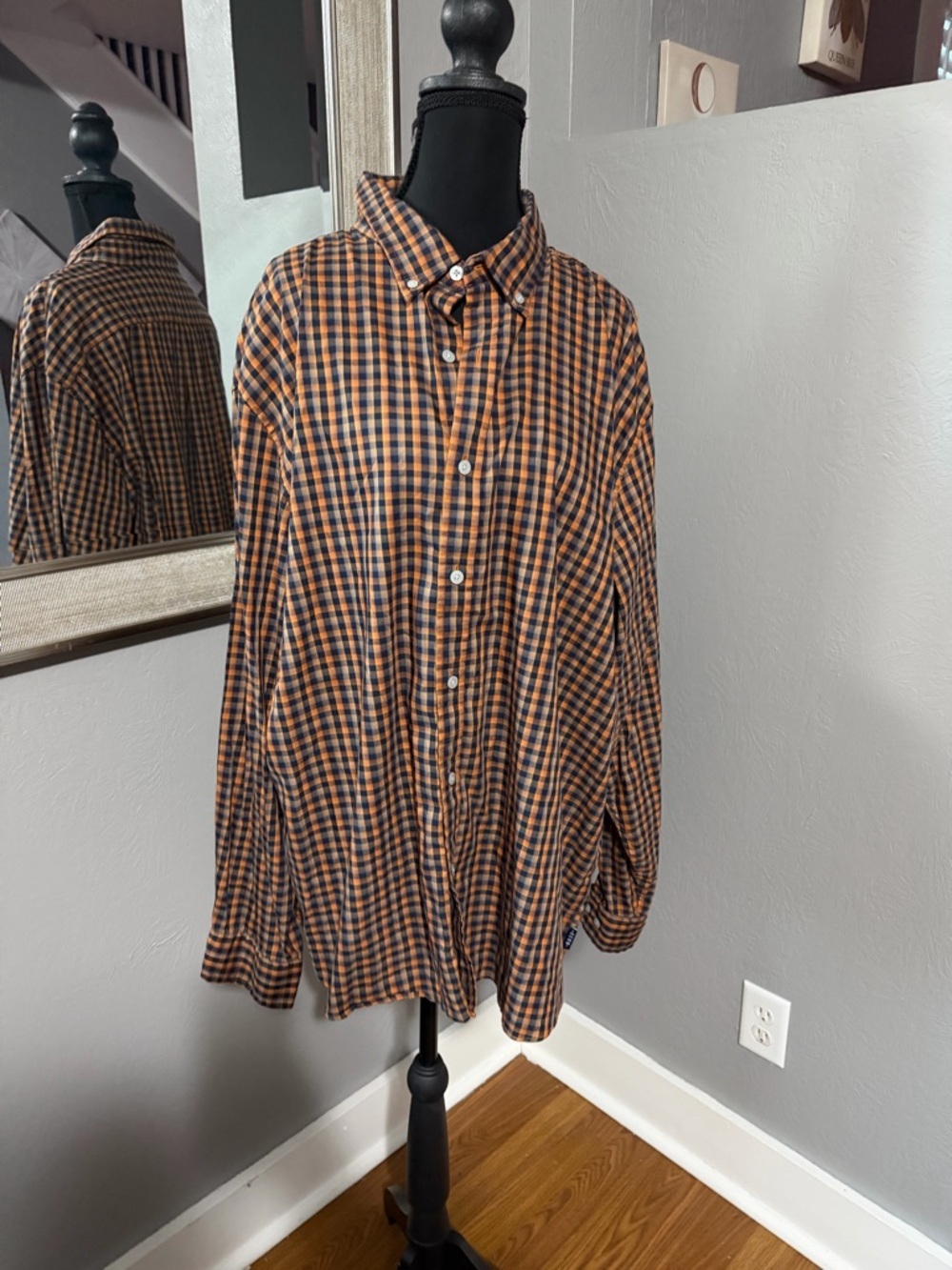 Rowm Gingham Plaid Button Down Shirt Size XXL.